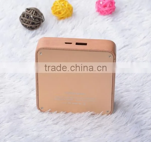 AWC911 Best Portable Wood Charger Portable Polymer Battery 5200mah 7800mah 10400mah Square Wooden Charger Power Bank 10400