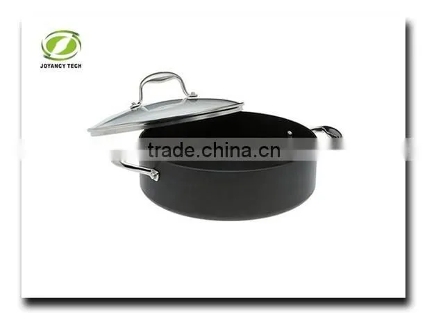 High quality 28cm Aluminum Non-stick Casserole Milk Stock Sauce Pan Cooking Pot Cookware Silicone Handle with Glass Lid