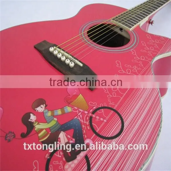Hot Sale 40 Size OM/OOO Style Solid Top Acoustic Steel String Guitar (TL-0041)