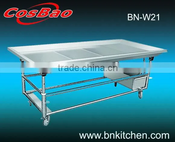 Hotel equipment supplies stainless steel sea food worktable