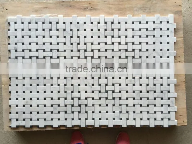 Competitive prices Bianco Carrara White Marble Mosaic for bathroom tile and Wall Tile
