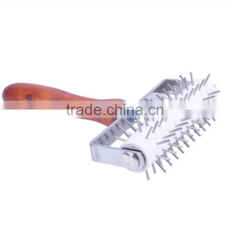 Roller blade with wooden handle ,stainless steel net roller,dessert pizza wheel roller