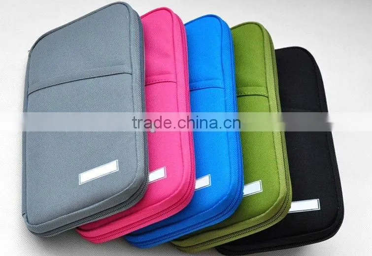 600D Polyester Travel Passport Holder/Credit Card Bag