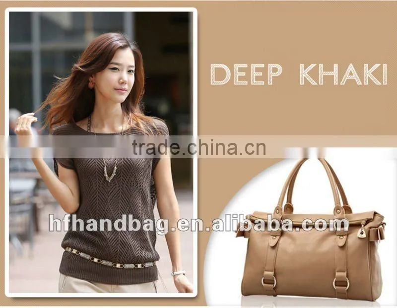 Khaki Classic black fashion trend featured major suit shoulder leather handbag
