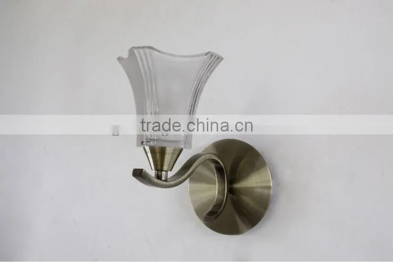2013 transparent glass wall lamp design for bedroom/hotel