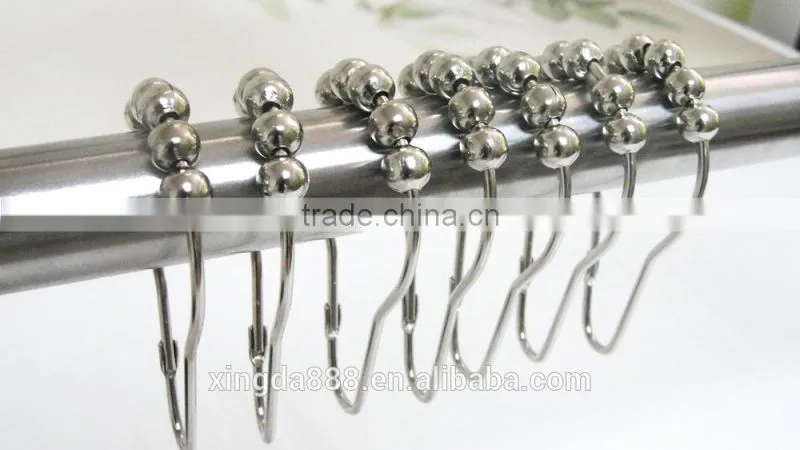 shower curtain hooks/100% metal shower curtain hooks/304 stainless steel curtain hooks