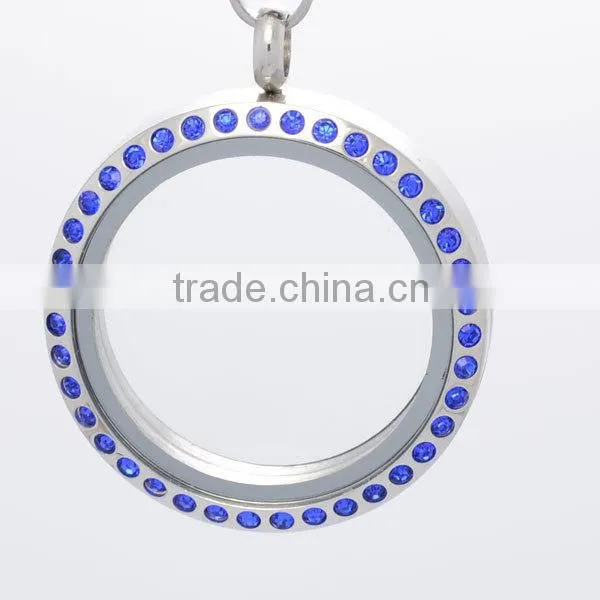 Multicolor 30mm round magnetic floating charms locket, stainless steel custom floating locket for girls