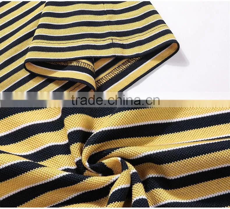 Summer new product Men's business casual short striped collar T-shirt with short sleeves