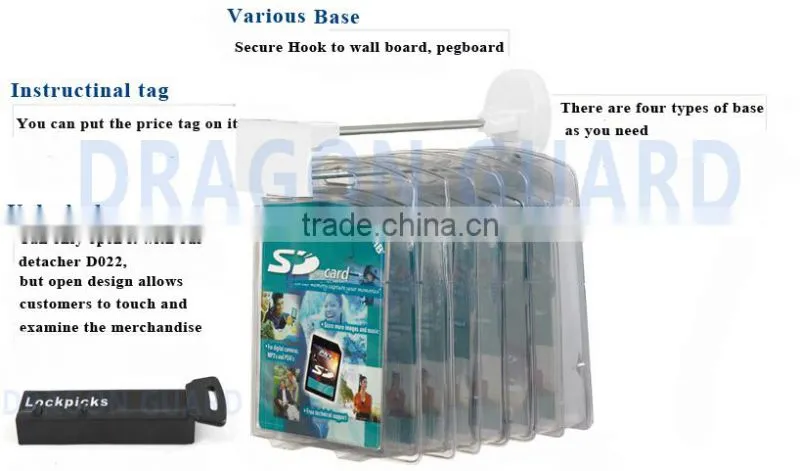 Security Display metal peg hook metal security magnetic peg hook