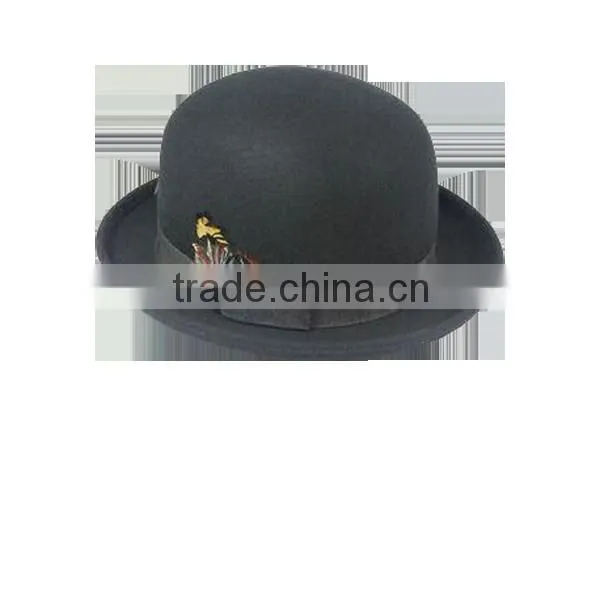 Brim Curling Felted Bowler Hat