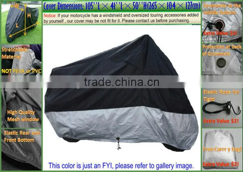 Best price 100% UV ray protected polyester motocycle cover
