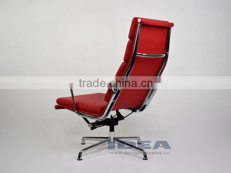 Replica Charles Management Soft Pad Lounge Chair - Red Genuine Leather