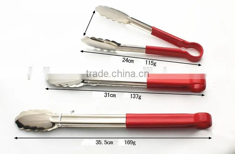 9"&10" kitchen utensils stainless steel food tong