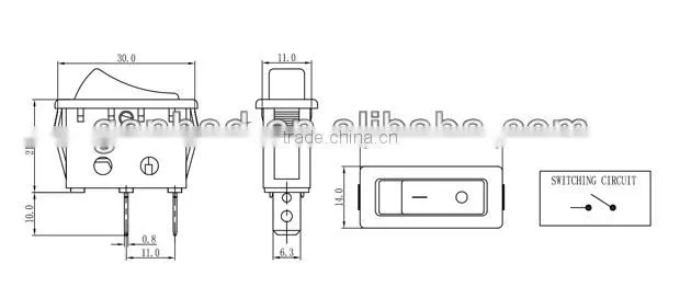 Rectangle on off rocker switch