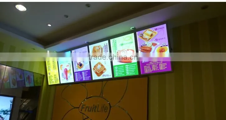 Small Advertising Sign Led Menu Light Box For Restaurant
