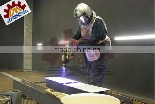 sand blasting room with sand blasting tank