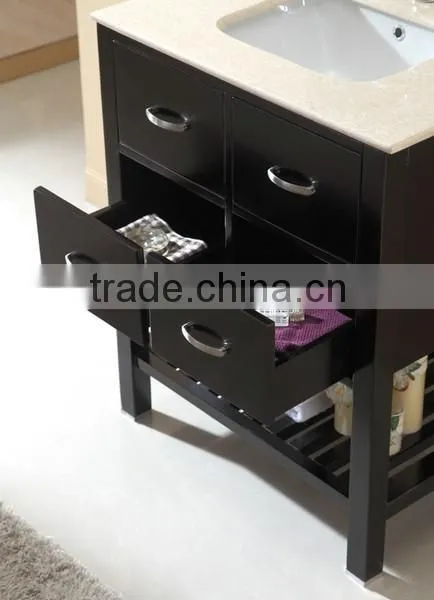 Modern Classic Design Bathroom Furniture Single basin Cabinet Oak wood Wash Basin Vanity No.3201A