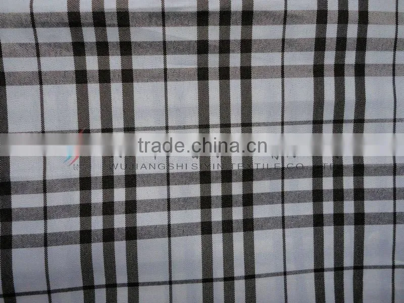 check and plaid black and coffee yarn dyed fabric for shirt
