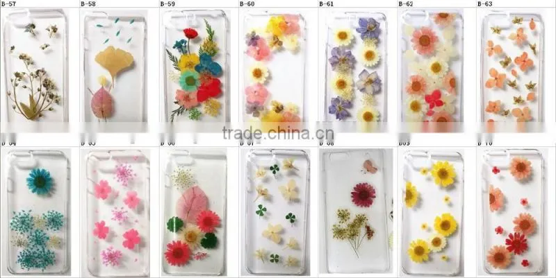 2016 Unique design real flower phone cover tpu soft phone case for iphone 6