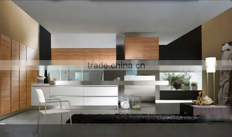 Modern mix style melamine mixed lacquer kitchen cabinet