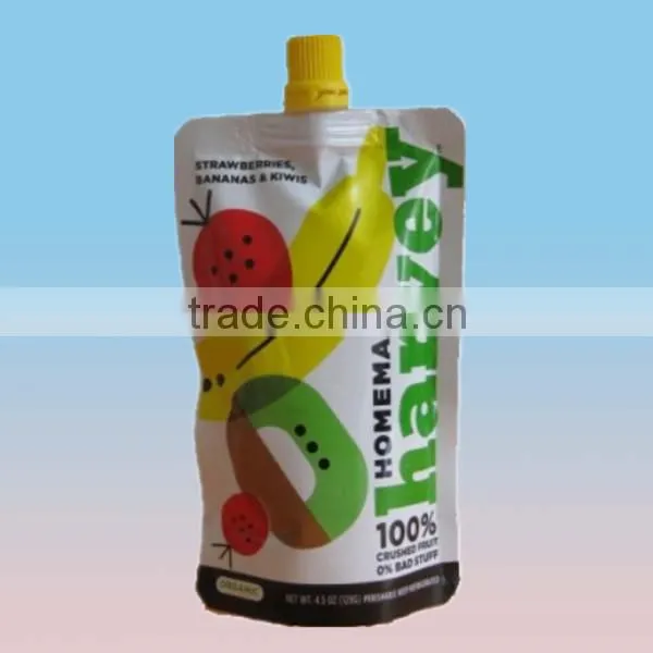 Smoothie stand up pouch with spout