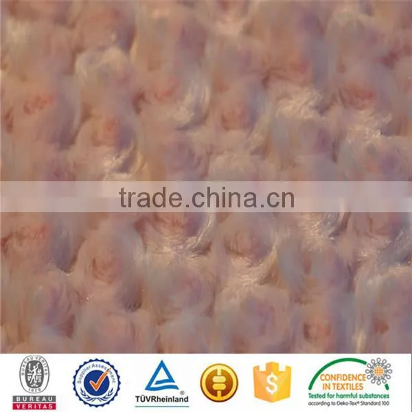 embossed rose swirl plush home textile fabric for carpet