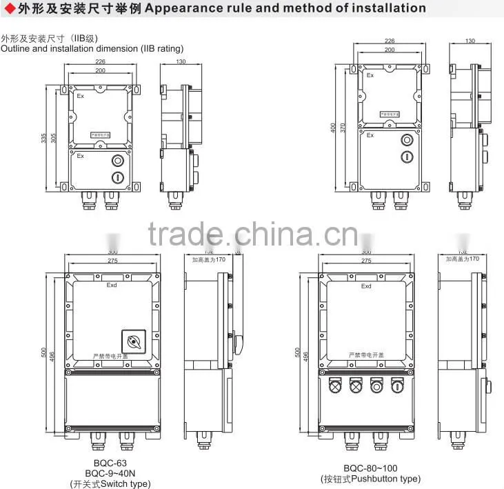 Best China Explosion proof magnetic starter(IIB.IIC .DIP)