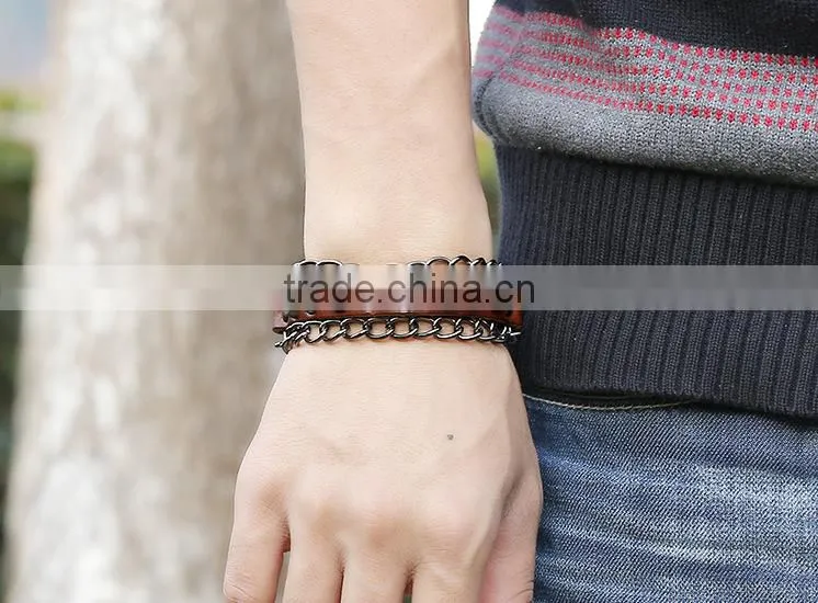 nail teen male leather bracelet, hawaiian leather bracelets