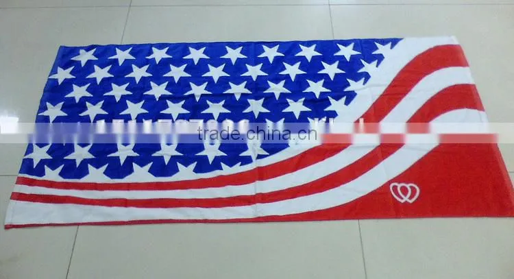 2015 super fashion Customized star printed flag beach towel