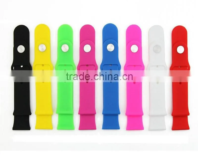 Colorful Wrist Bands for Apple Iwatch Soft Rubber Watch Straps Wearable Bands for 38mm 42mm Iwatch DIY Own Apple Smart Watch