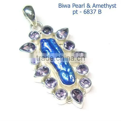 Semi precious gemstone jewelry 925 silver citrine pendant