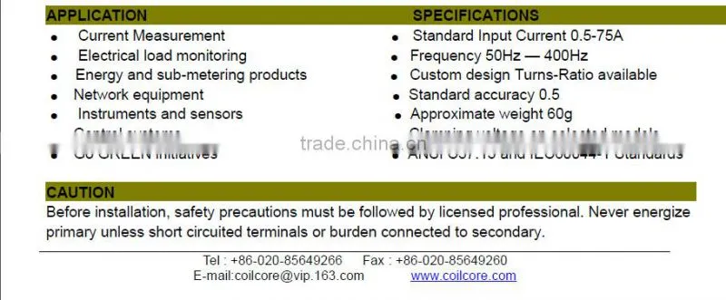 Split Core Current Transformer ECS10 Series