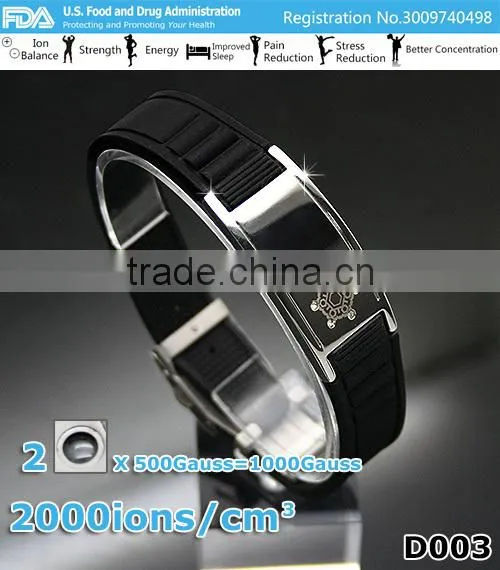Noproblem D003 vintage jewelry sport man silicone magnetic titanium bracelet