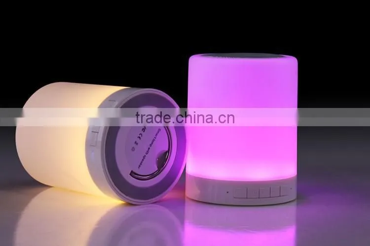 Wifi Wireless Rechargeable Touch Lamp Bluetooth Speaker With Colorful Changing Led Light Lamp For Laptop Computer