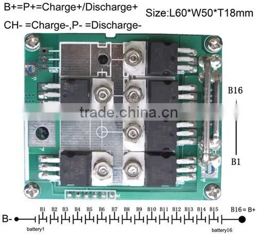 pcb/pcm/bms for 59.2V 16S Li-ion Battery Packs