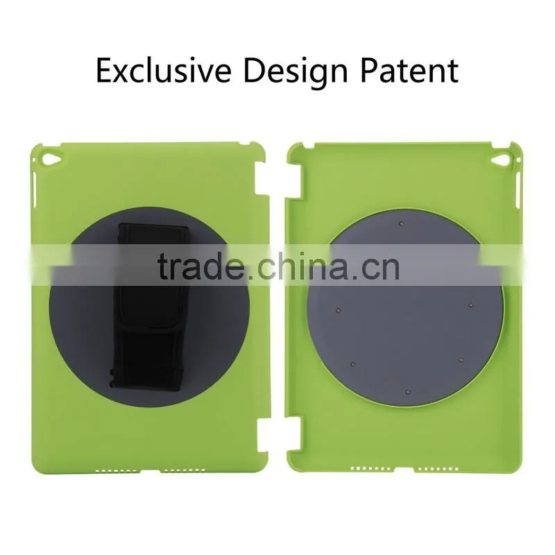 Special design 360 rotating handheld PU cover for ipad air 2 case