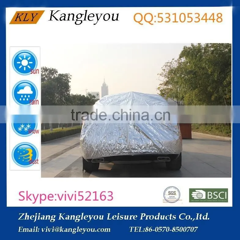 Padded aluminum foil car cover with hail protection function