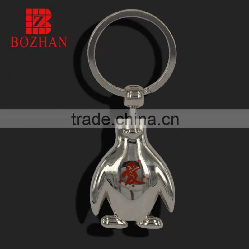 Penguin Shape Keychain Laser Logo Keyring