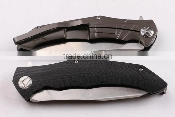 OEM outdoor G10 handle pocket knife with sanding surface
