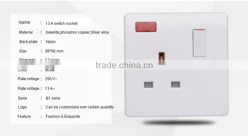 UK standard Bakelite 13 A Wall socket outlet