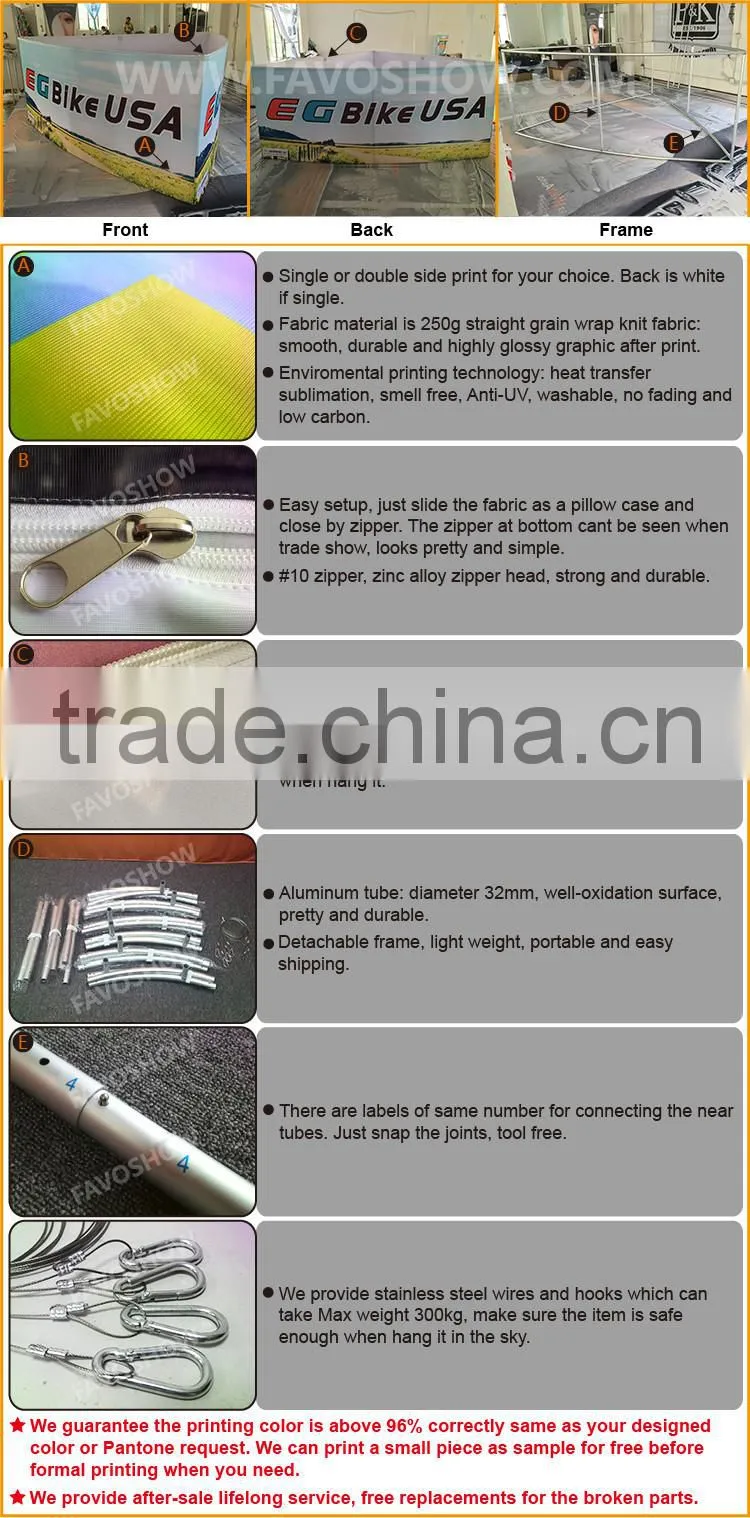 Chinese Factory Best Quality Tension Fabric Graphic Portable Hanging Signage