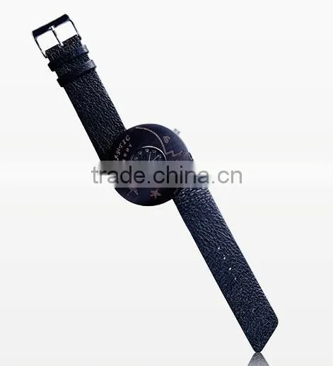 wood leather man watch