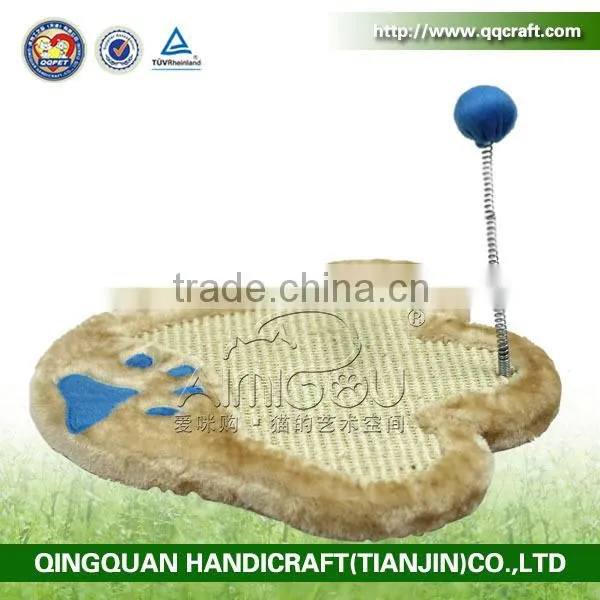 QQ Pet Factory Cat Toy Sisal Scratch With Colorful Feather Sisal Ball Cat Toy