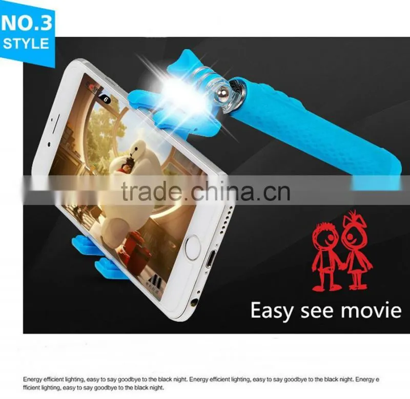 Wired Mini LED Selfie Stick with Flash Light Monopod Handheld Mini Flash Selfie Stick for iPhone Samsung HTC Camera Smart Phone