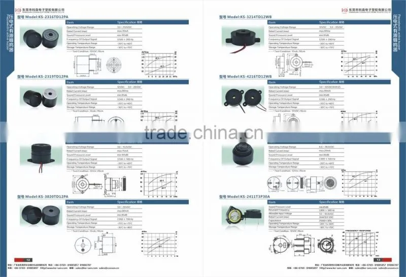 50mm big size piezo buzzer