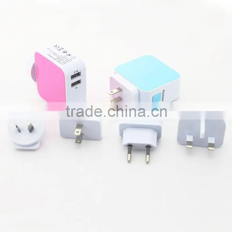 Wholesale World Travel Adapter (AU EU US UK Plugs) And Charger With 2 USB Manufacturer