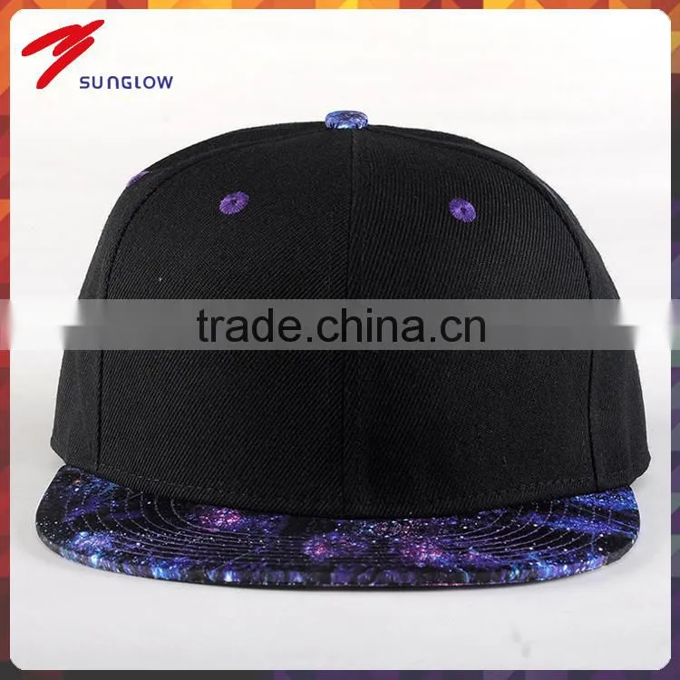 2015 custom design 100%acrylic plain black snapback wholesale