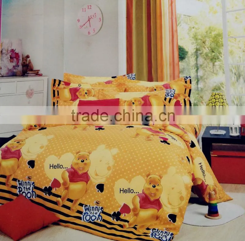 100% microfiber polyester cartoon pattern printed wrinkle free peach skin comforter sets