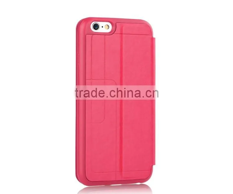 Gold Flip PU Leather View Window Protector Phone Case for iPhone 6 6s 4.7 inch