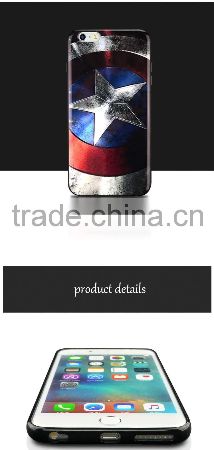 Custom Design Logo Pattern TPU Smartphone Case for iPhone 6/6 Plus IMD Sublimation Print Phone Case